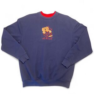 00s Cute dog sweatshirt with embroidery